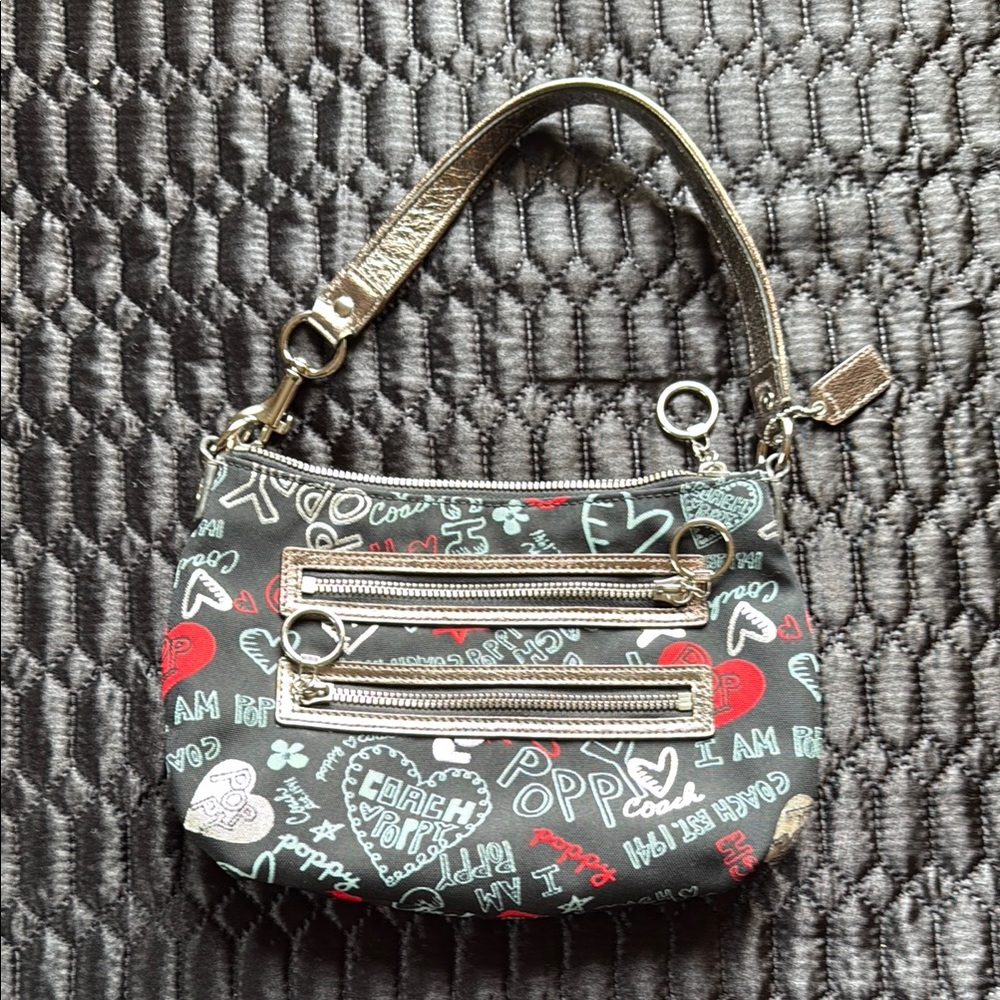 Coach Black and Red Poppy Bag